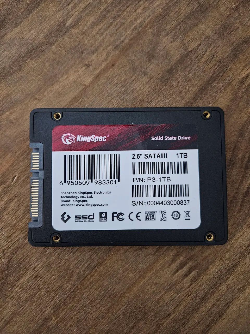 HD SSD PC/Notebook KingSpec 1TB 2,5" Sata III - Funcionando perfeitamente 