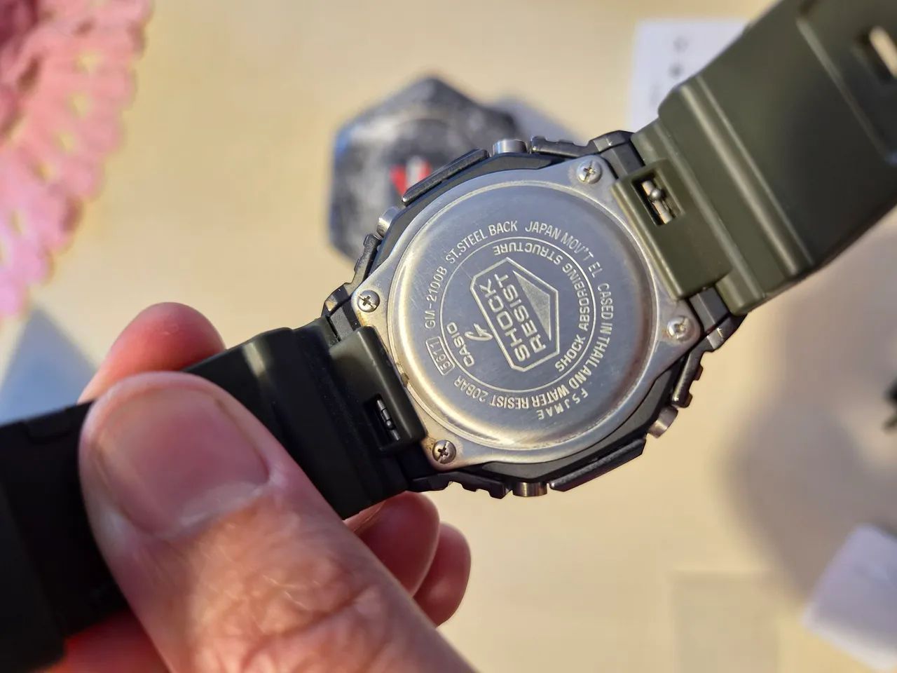 Relógio Casio G-shock Com Pulseira Verde E Bisel Preto - Foto 5