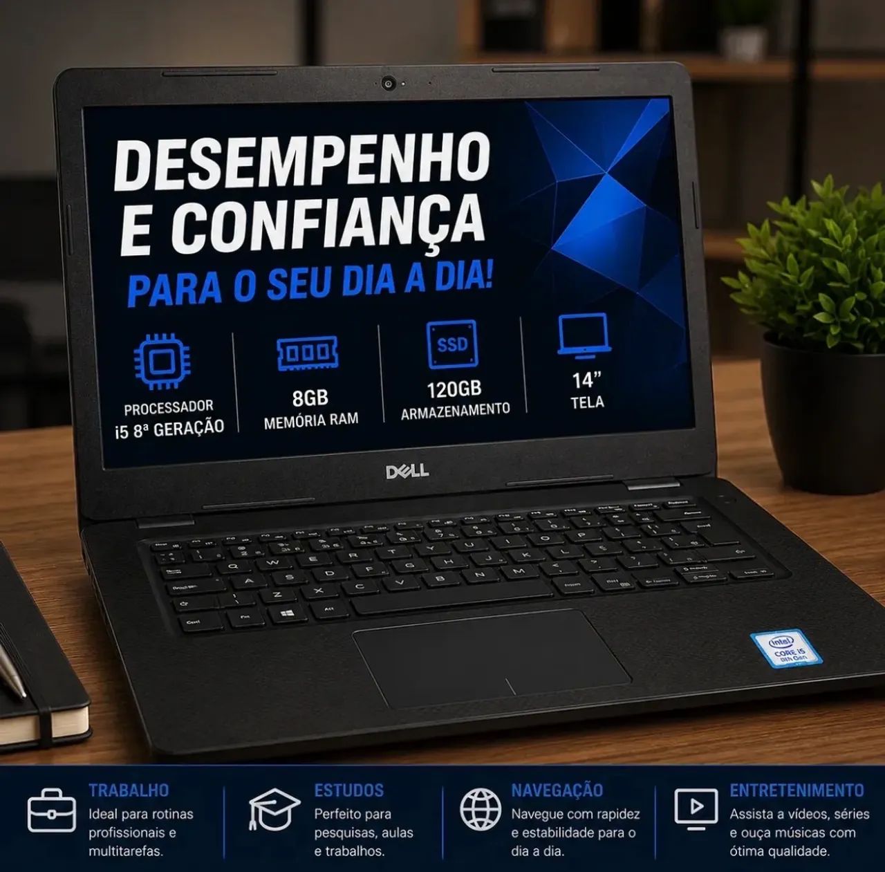 Notebook Dell Vostro 14 Core I3 8a 8gb Ssd 120gb Win 11 Pro  - Foto 5