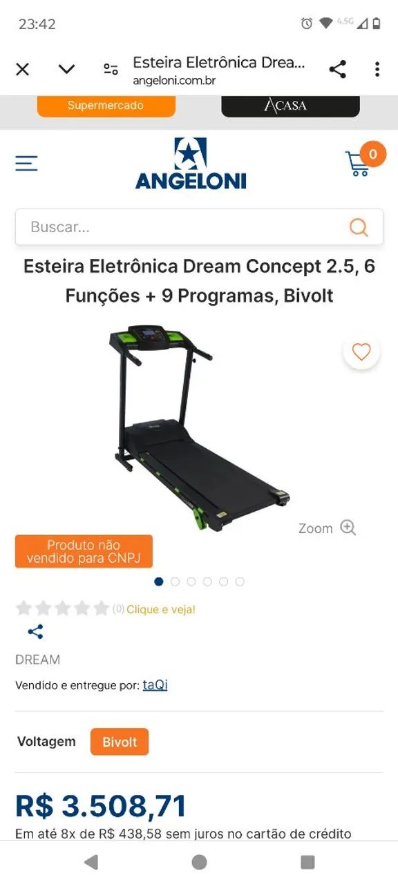 Esteira Profissional Dream Concept 2.5 Bivolt ótimo estado impecável  - Foto 6