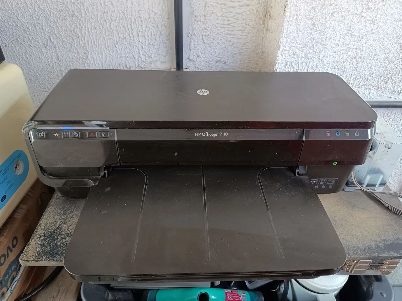 Vendo Impressora HP Officejet 7110, A3, Colorida, Wi-Fi, com tank de tinta funcionando. - Foto 4