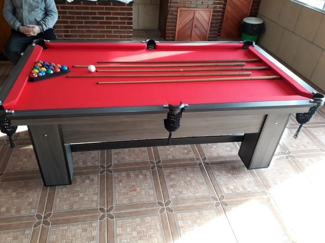 Mesa de Bilhar Tecido Vermelho Cor Dakar Modelo DRT4361