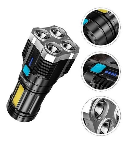 Lanterna Led Recarregavel Para Caminhada Pesca Camping Bm-8514 - Foto 2