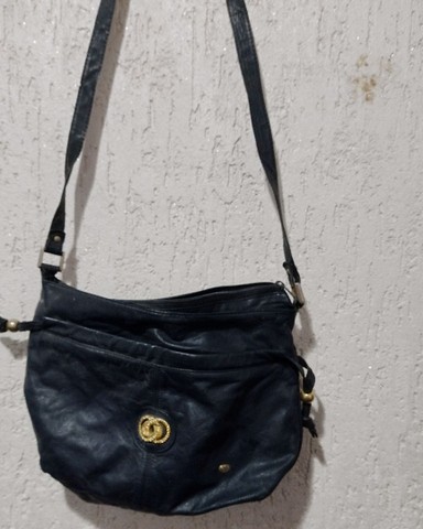 Bolsa azul marinho de couro 