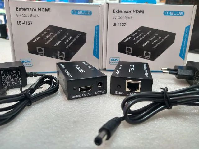 Extensor hdmi 60m cat-5e/6 (Distribuidora JK Eletrônicos, Honestidade e Qualidade)