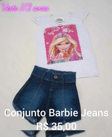 conjunto Barbie 2 Pçs, roupas da barbie infantil 