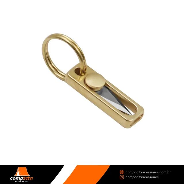 Mini punhal retrátil, chaveiro, EDC, aço inox - Foto 6