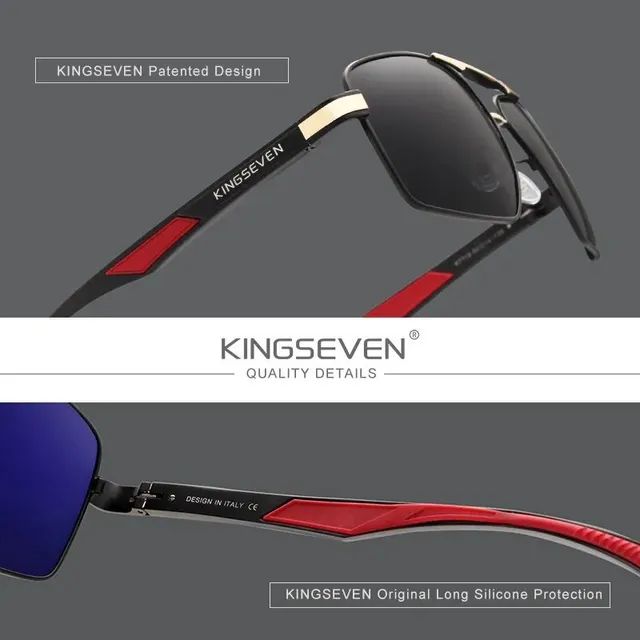 ÓCULOS KINGSEVEN ORIGINAL BLACK/RED - Foto 4