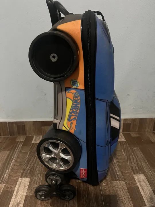 Mochila Escolar Infantil de Rodinhas Hot Wheels Mattel em EVA Maxtoy - PT 1 UN - Foto 4