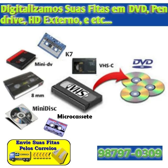 Transformo Fitas Antigas em DVD ou Quelquer Outro Dispositivo de Sua Preferência.