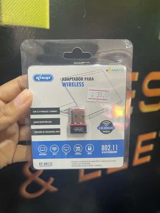 Adaptador Wireless Usb Nano Wi-fi 2.4ghz Knup Kp-aw155