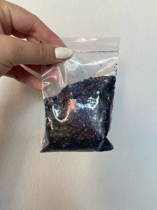 Glitter preto para artesanato - Foto 2