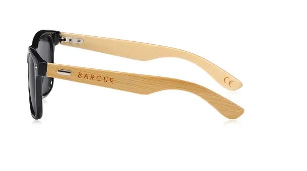 Barcur óculos de sol de bambu polarizado,uv400 dos homens e mulheres, madeira original - Foto 5