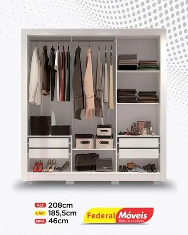 Guarda Roupa 3 Portas 4 Gavetas com Espelho Super Lindo Fazemos Entrega  - Foto 2