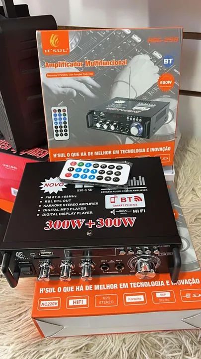 Amplificador Multifuncional H'SUL MÓDULO  Bluetooth e Karaokê - Foto 5