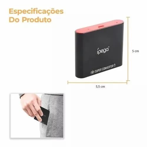 Lacrado Adaptador para Teclado e Mouse em Celular Conversor via Bluetooth Ípega 9116 - Foto 5
