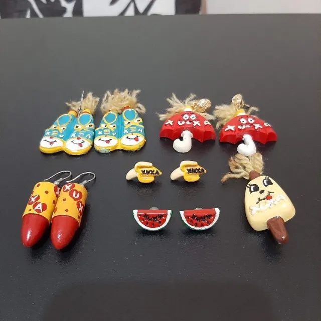Acessórios O Bicho Comeu Xuxa Originais Brincos + Broche