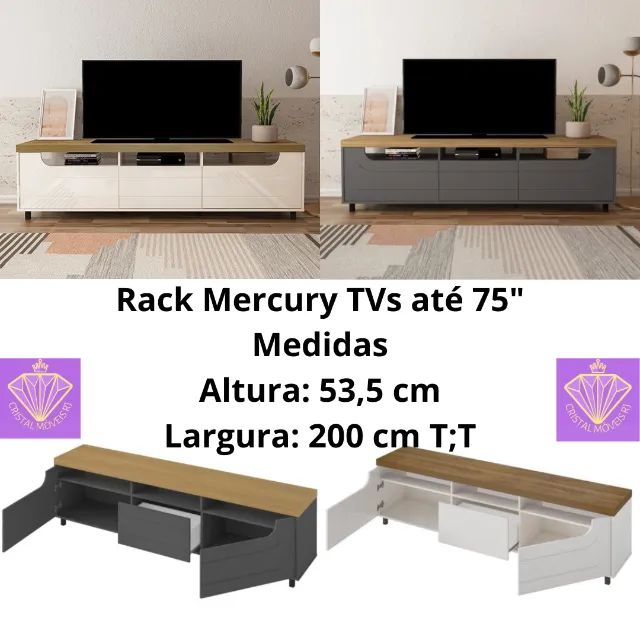 Rack Mercury  Suporta TV até 75 TT