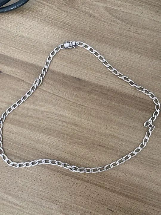 Colar de Prata 950 cadeado 6mm 60cm maciça 