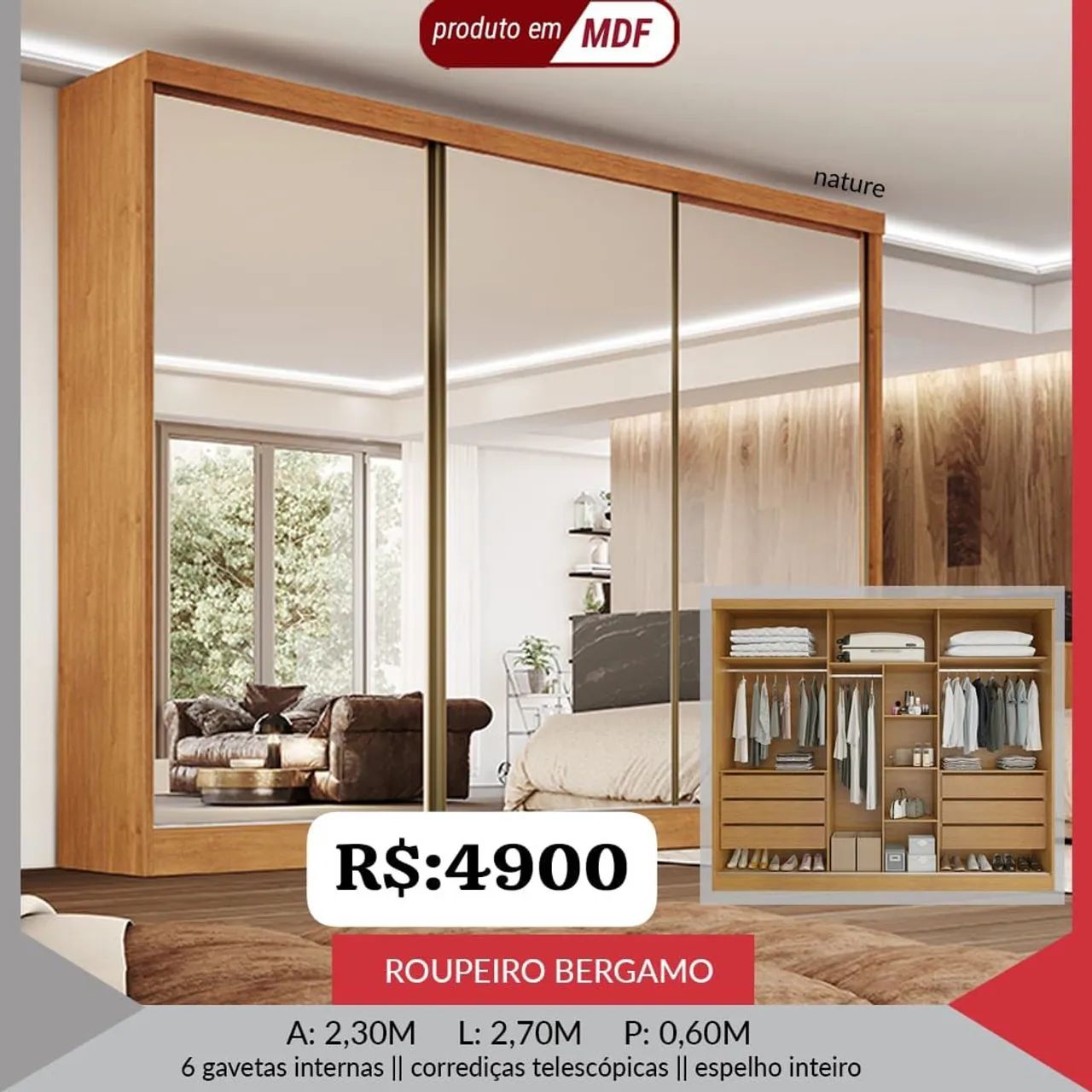 Guarda roupa no preço para sair hoje 
