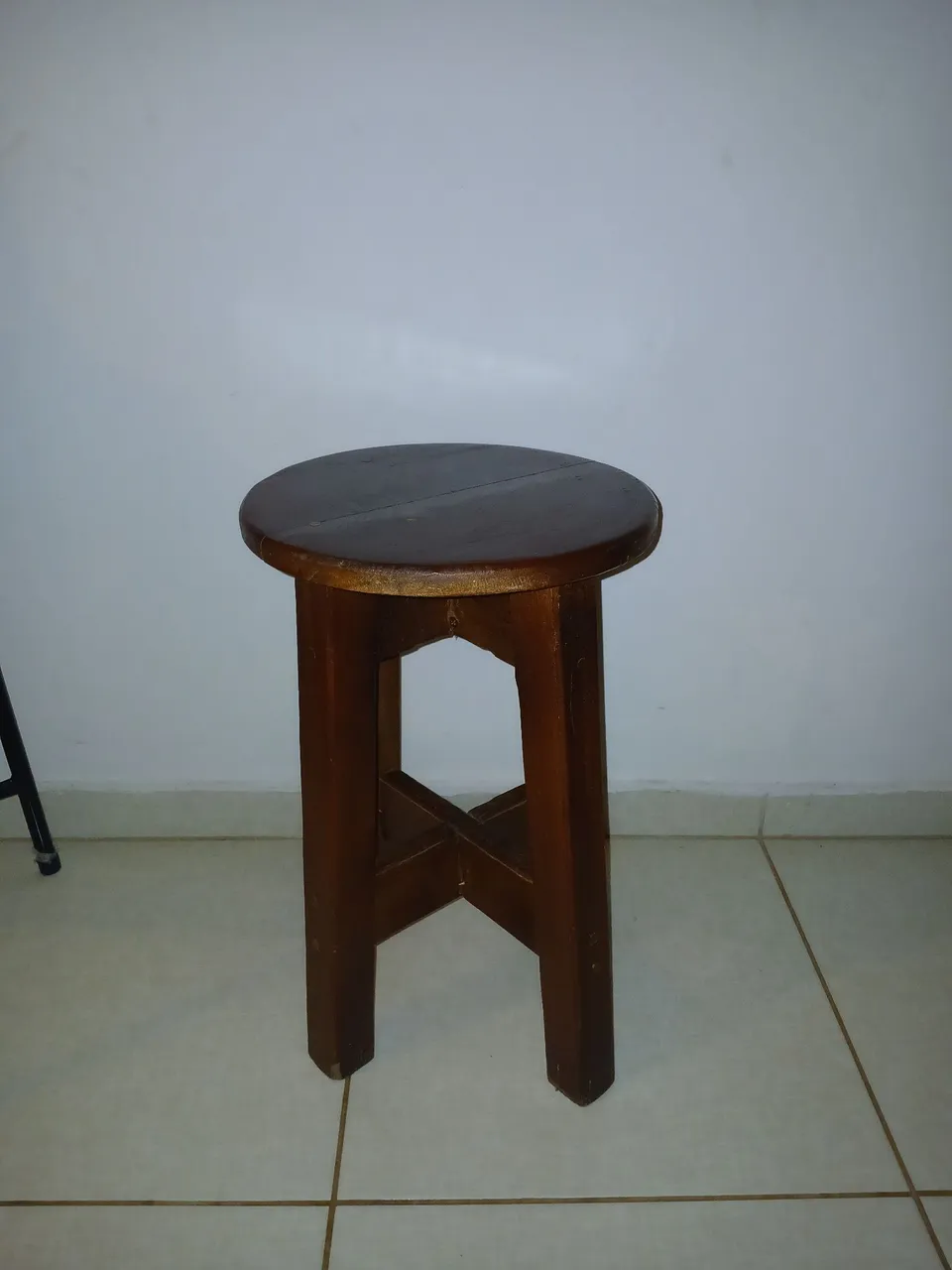Banqueta de madeira maciça 3 unidades