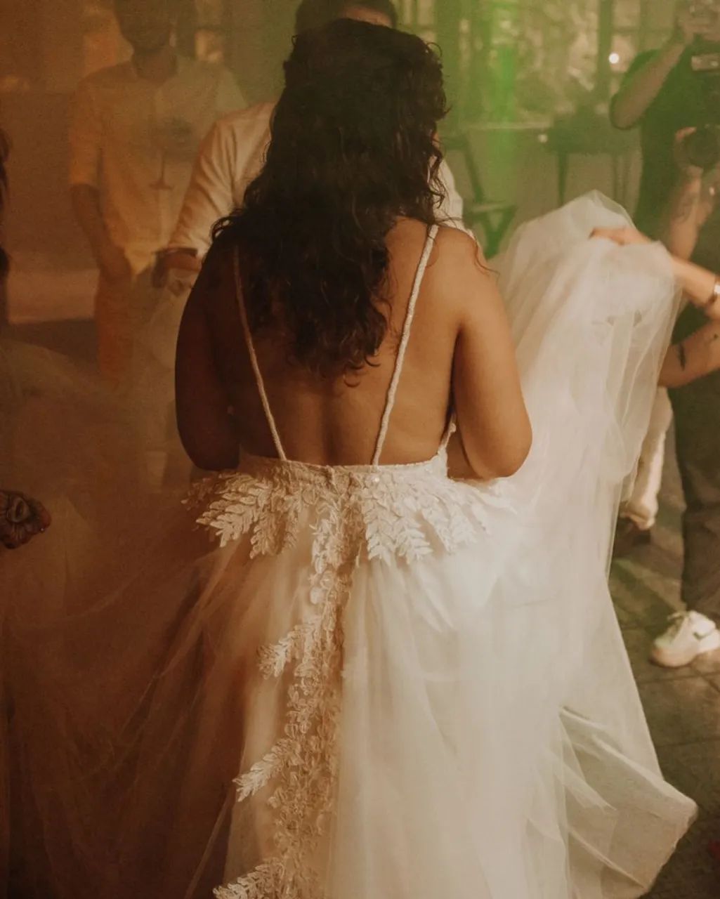 Vestido de noiva off white/champanhe feito à mão - Foto 4
