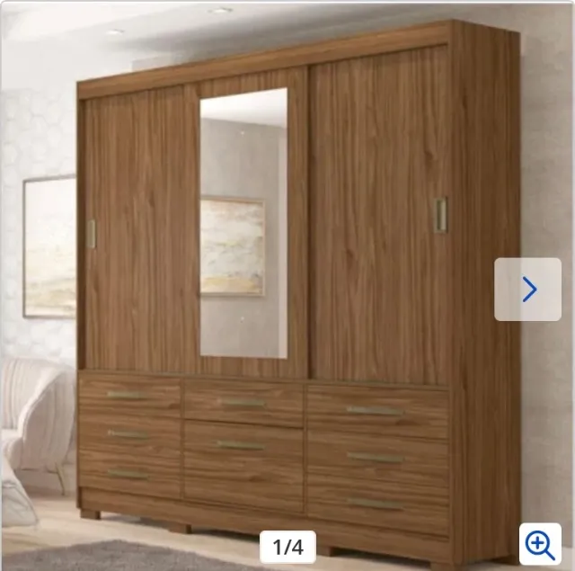 Guarda Roupa Panan 3 portas 7 Gavetas