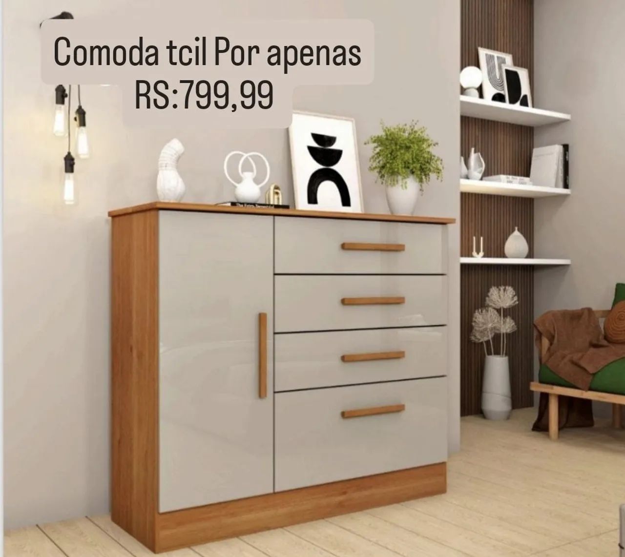 Cômoda 4 Gavetas -  R$ 799,99