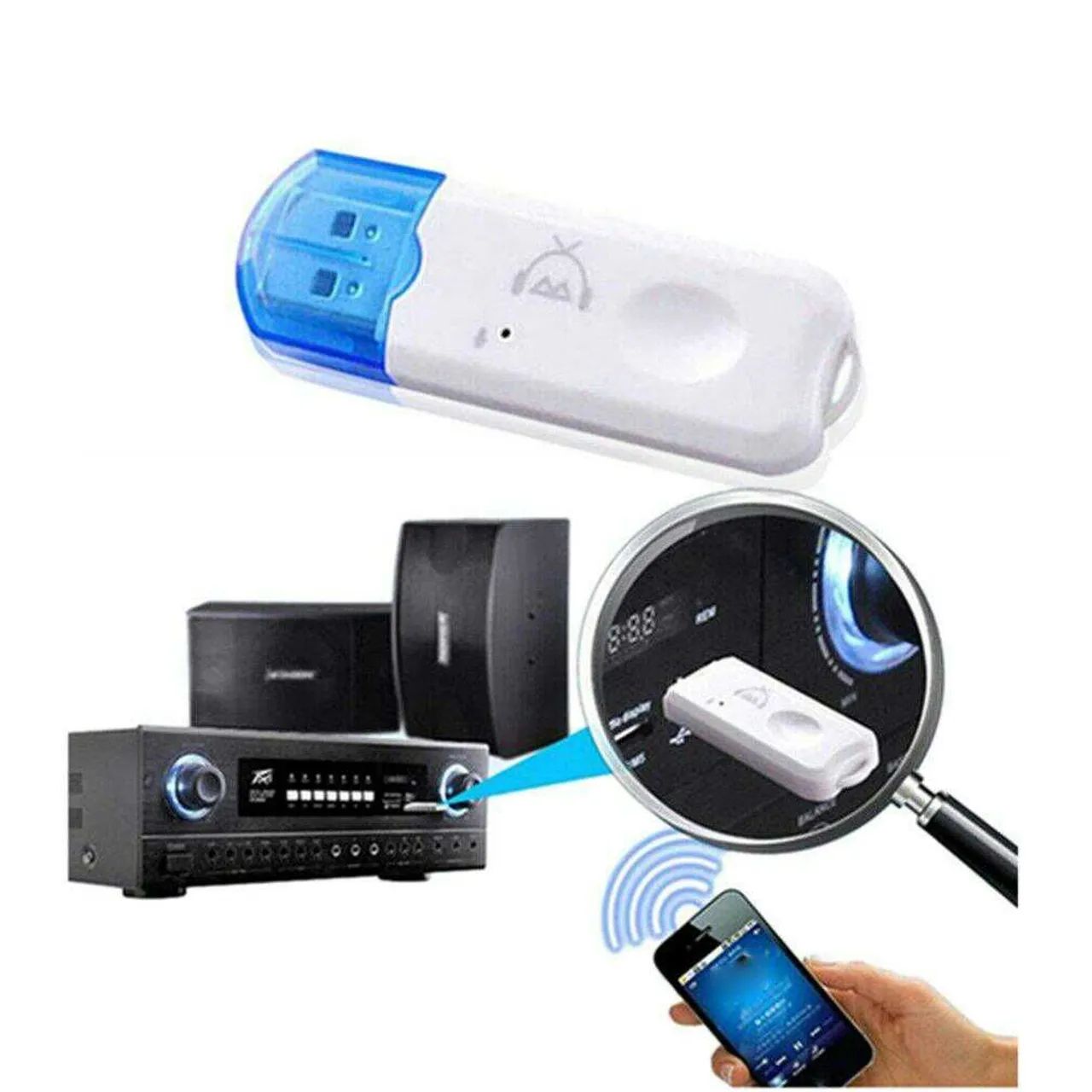 Adaptador Bluetooth via USB para som automotivo 