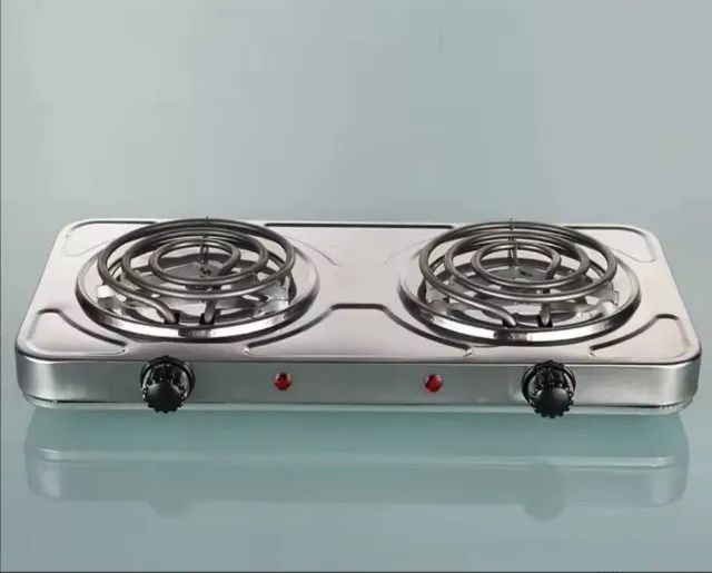 Fogão Cooktop Elétrica 2 Bocas 110v Prata Novo/Garantia