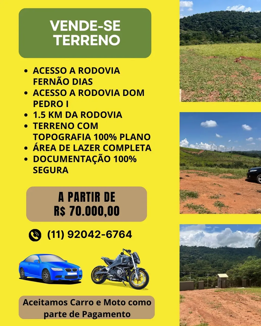 Terreno em condomínio fechado a venda em Atibaia - SP venha conhecer