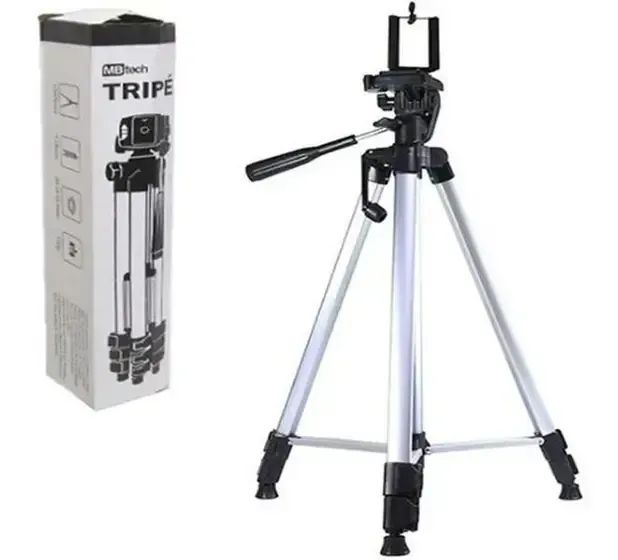 Tripé Profissional Alumínio Celular E Camera Com Nível Mbtech