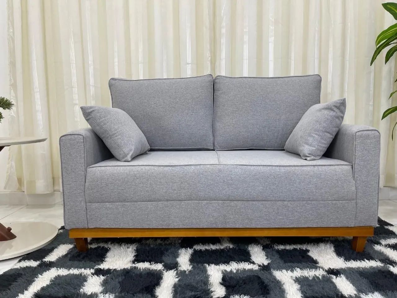 Sofá 2 lugares Slim 1.40m Linho- Entrega Rápida  - Foto 3