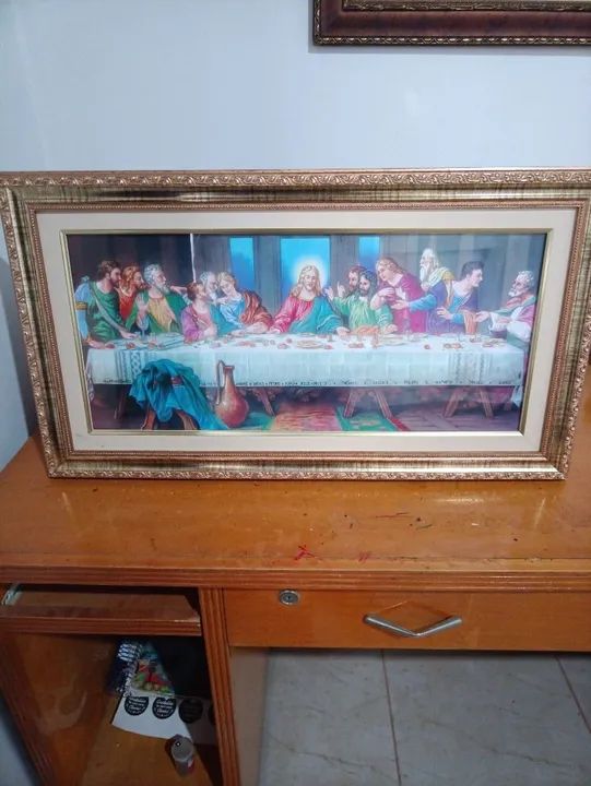 Quadro Decorativo - A Santa Ceia tampo Vidro  - Foto 3
