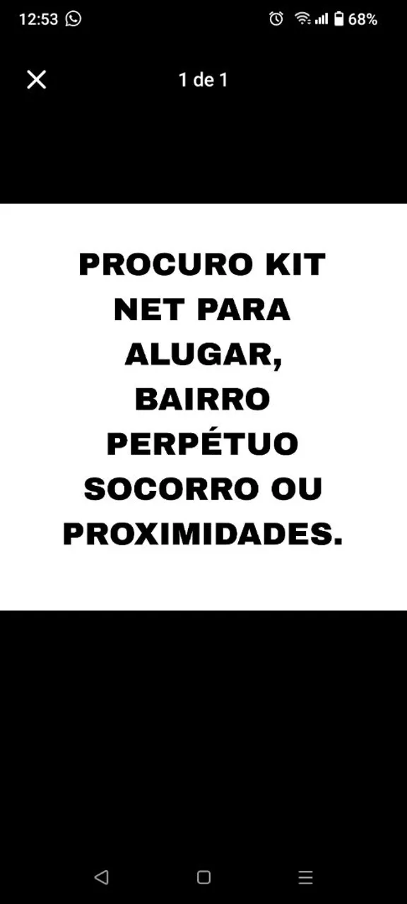 Estou a procura de um kitnet me chamo Jakeline