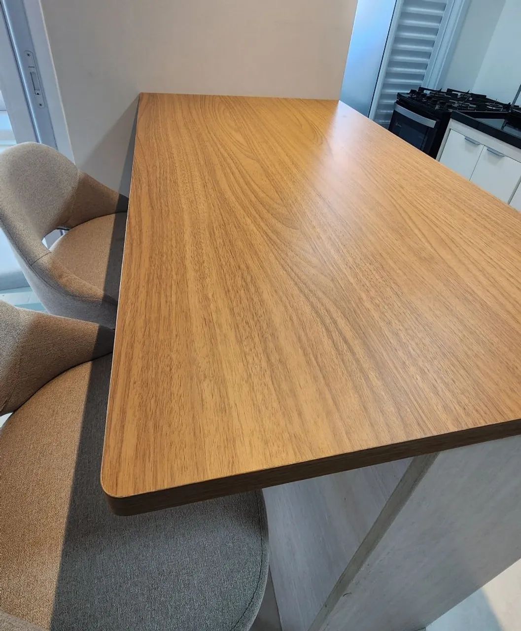 Tampo para bancada 122x68x3cm em MDF Freijó - Foto 4