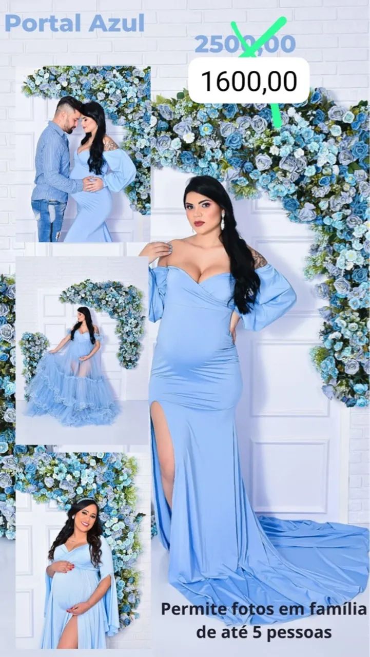 Cenário com flores azul- Instagramavel 