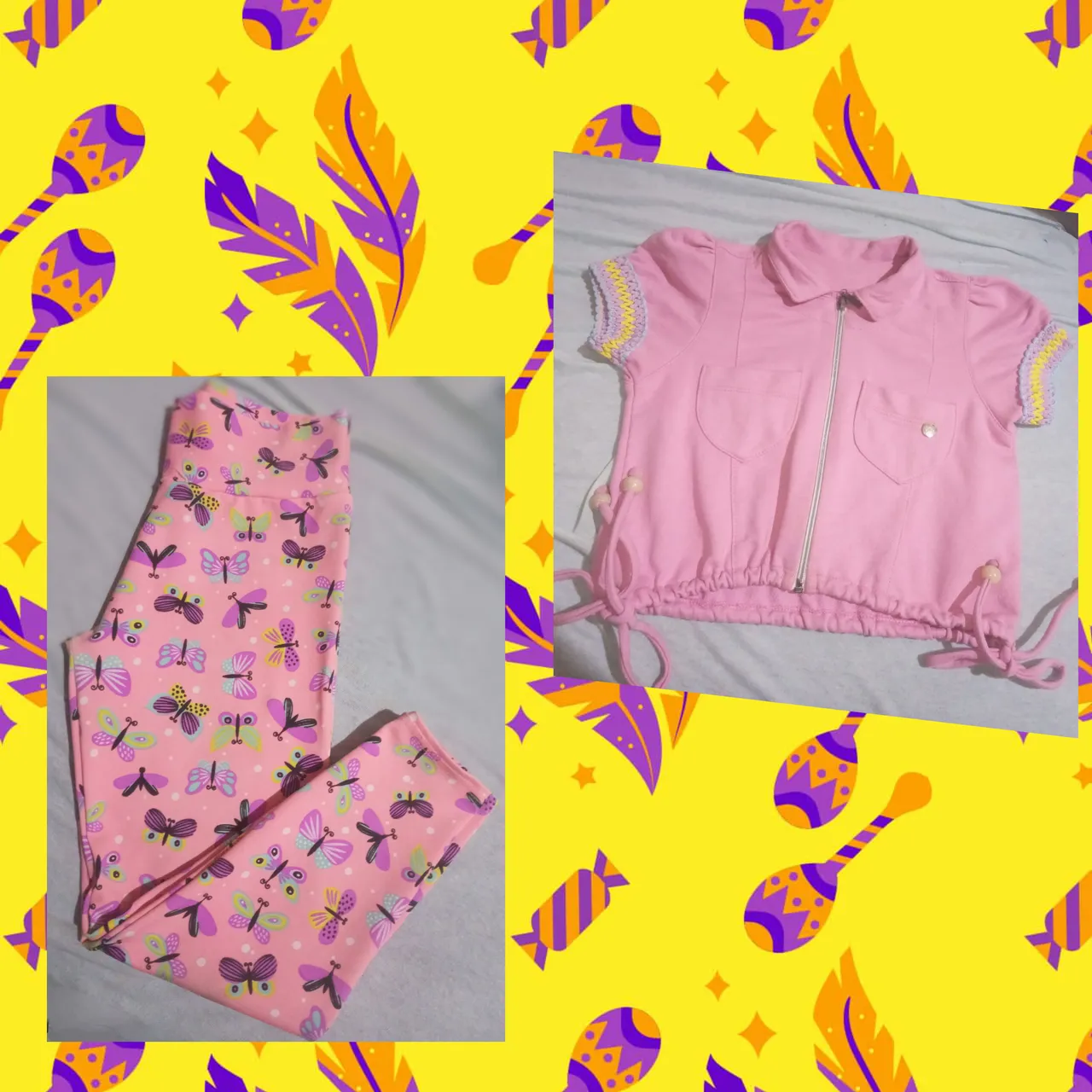 Conjunto calça legging e jaqueta Infantil 10 anos