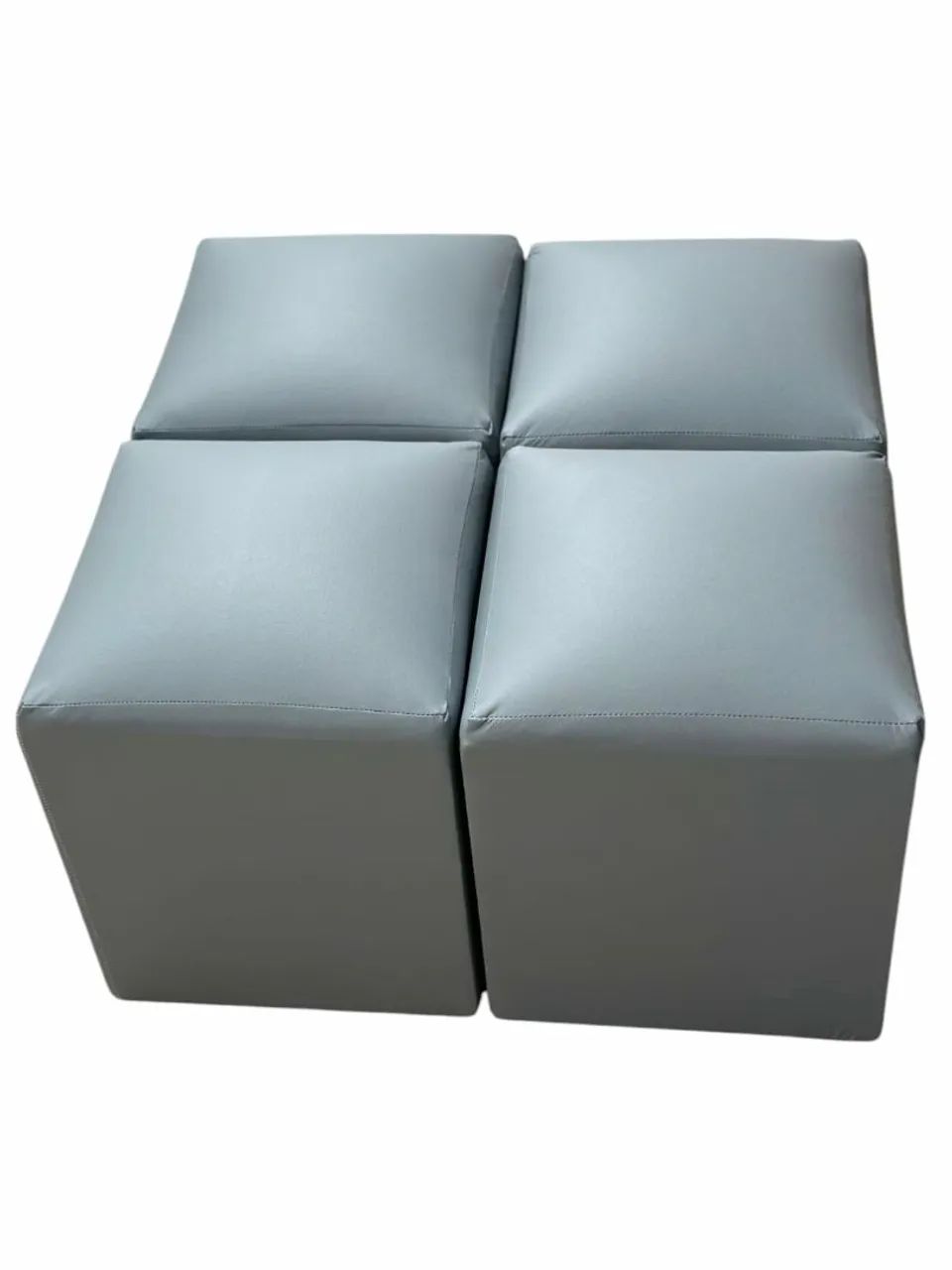 Conjunto de Puffs Modulares Cinza e Amarelo - Foto 4