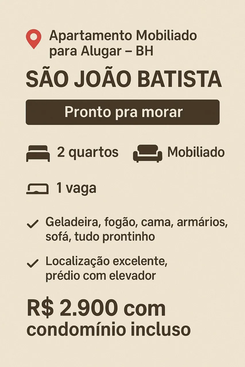 Apartamento mobiliado pronto para morar