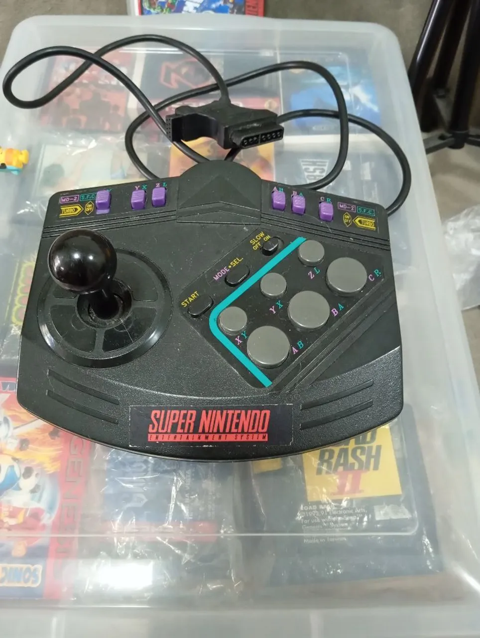 Controle ARCADE para Super Nintendo e Megadrive - Acessório Original Dynacom
