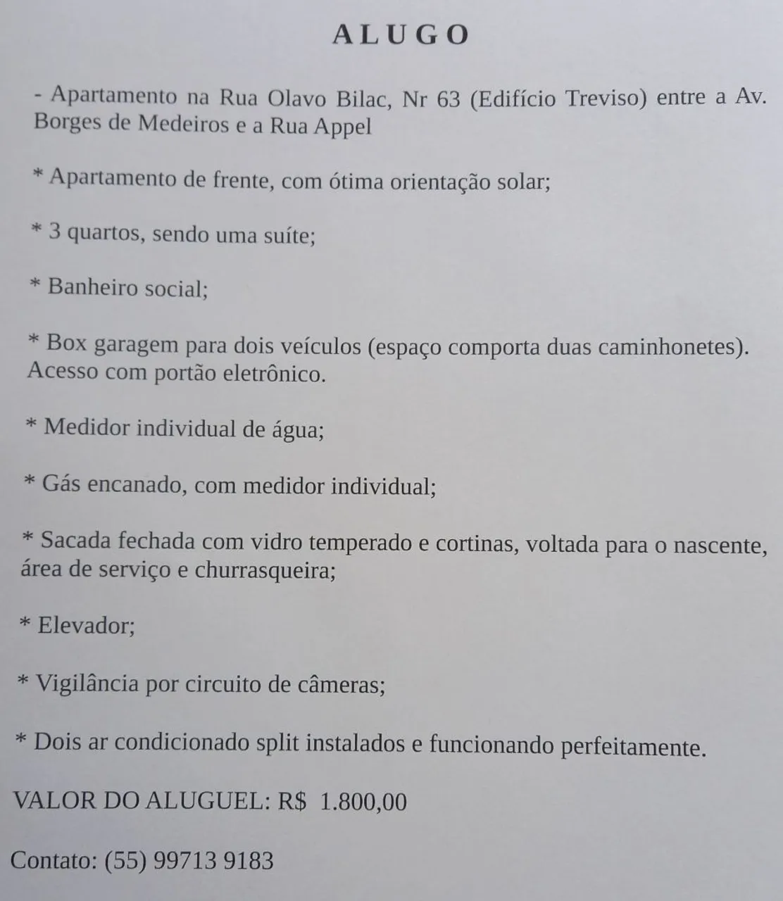 Ap para aluguel em Santa Maria-RS