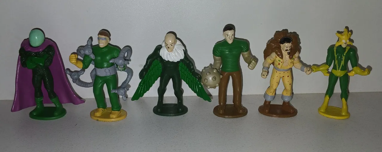 LOTE MINIATURAS SEXTETO SINISTRO DOUTOR OCTOPUS ABUTRE MISTERIO HOMEM AREIA KRAVEN ELECTRO
