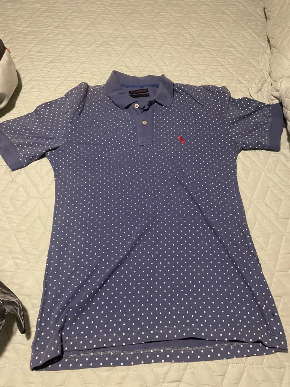 Camisa Polo Azul com Bolinhas Reserva