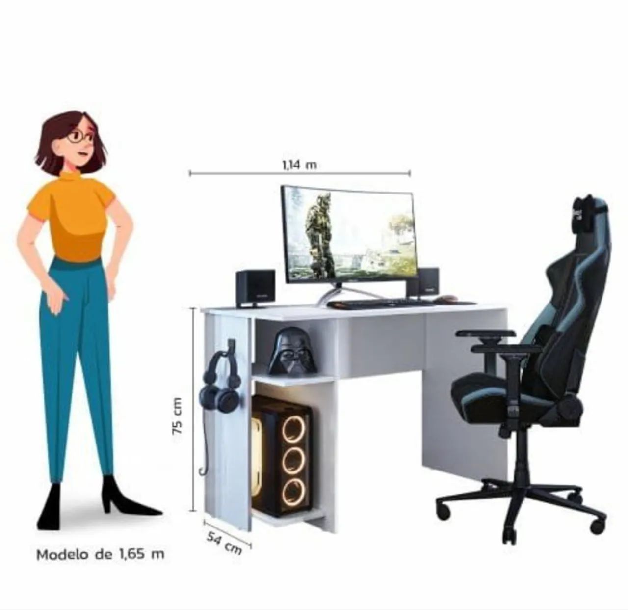 Escrivaninha Gamer Completa - Design Moderno!