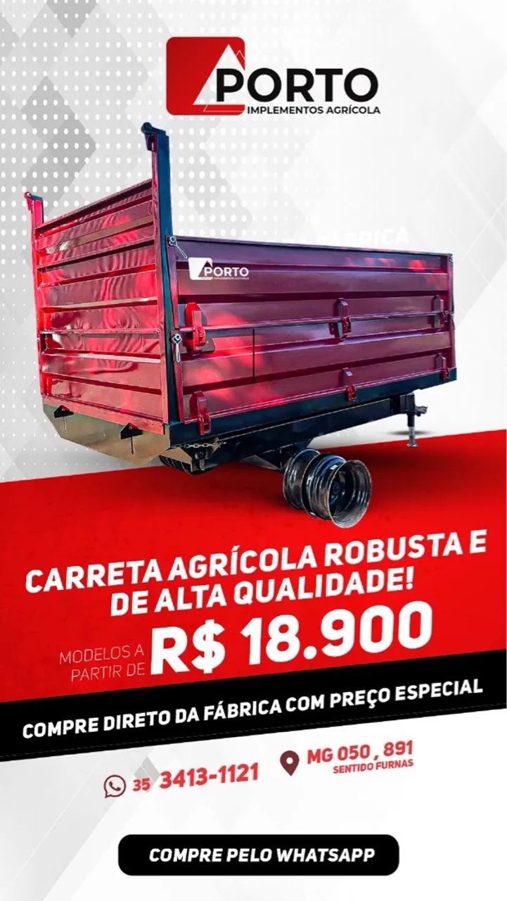 Carreta Agrícola Robusta e de Alta Qualidade - Porto