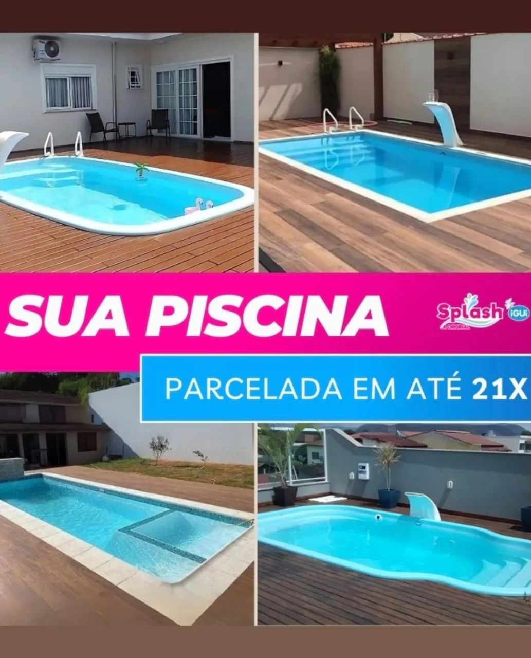 Promoção Piscina Completa em até 21X