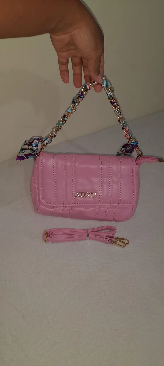 Bolsa feminina rosa de ombro