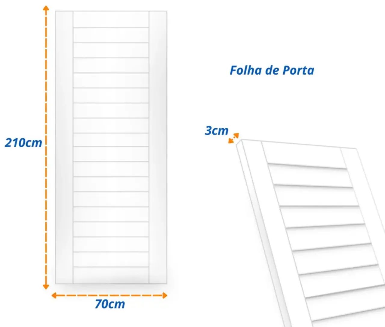 Folha de Porta Madeira Tauari 210x70cm Malta Mapaf - Foto 3