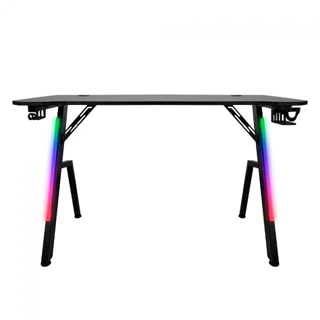 Mesa Gamer Kalkan Illumi RGB, Inclinável, Com Suporte Para Headset e Copo - WZetta - Foto 4